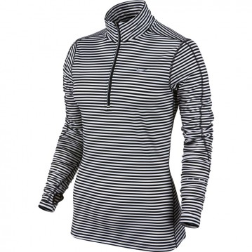 CAMISETA RUNNING NIKE ELEMENT STRIPE HALF ZIP MUJER 645648-010